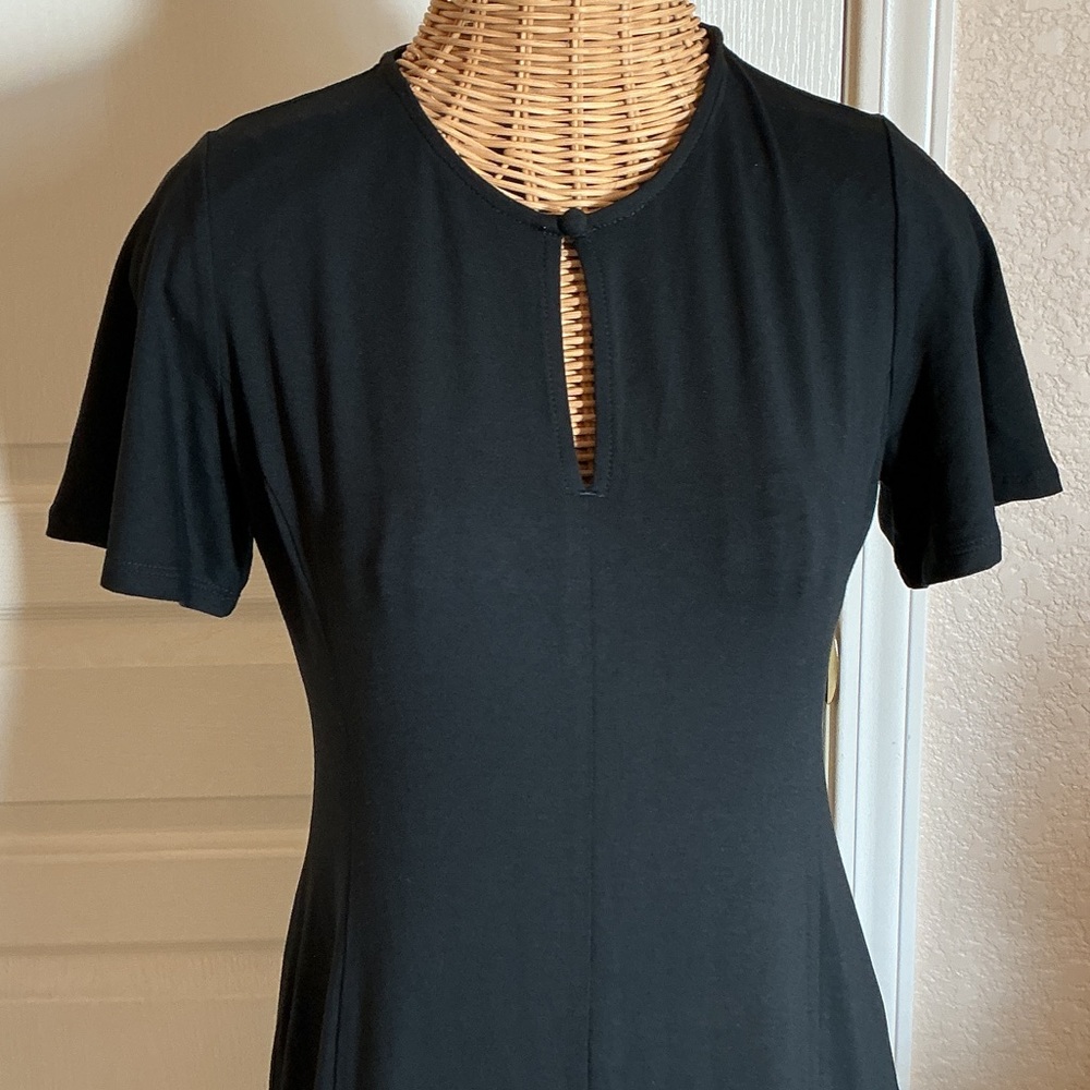 J. Jill Black Keyhole Maxi Dress with Flutter Sleeves